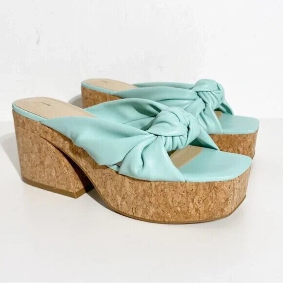 MARC Fisher BNWT "arlee 3" platform sandal women NEW light blue - Picture 1 of 8